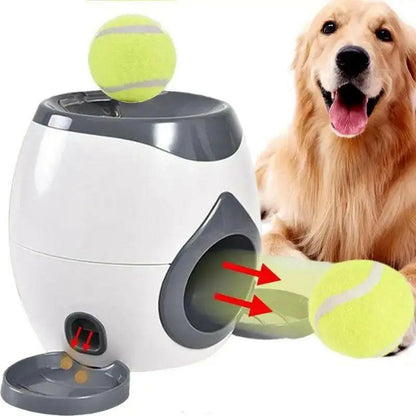 2 Balls Launcher Toy Training Dog Toy Slow Feeder Remote Puppy Pet Indoor Training Tennis Ball Feeder Machine