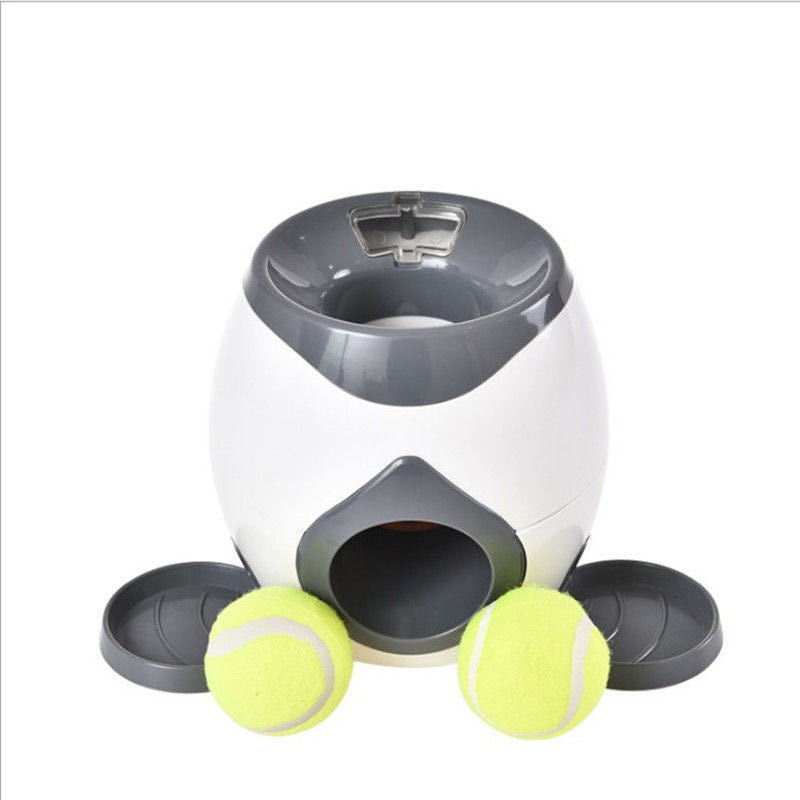 2 Balls Launcher Toy Training Dog Toy Slow Feeder Remote Puppy Pet Indoor Training Tennis Ball Feeder Machine