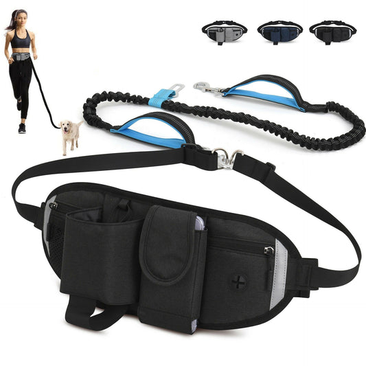 Running sports waist bag multifunctional waterproof pet waist bag outdoor anti-collision elastic dog walking waist bag