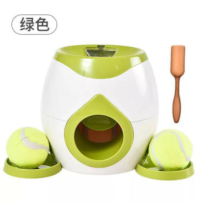 2 Balls Launcher Toy Training Dog Toy Slow Feeder Remote Puppy Pet Indoor Training Tennis Ball Feeder Machine