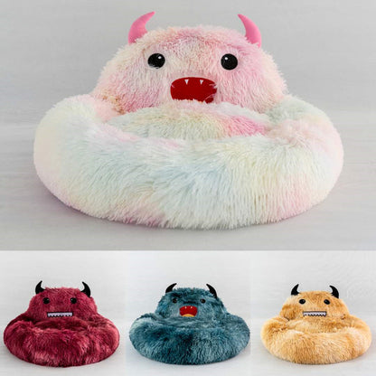 Pet Supplies Plush Small Monster Pet Nest Mattress Creative Dog Nest Autumn And Winter Warm Cat Nest