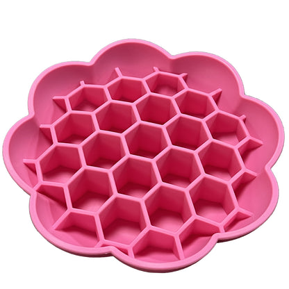 Custom  New Arrival Dog Bowl Slow Feeder Flower Pet Licking Bowl Slow Feeding Silicone Dog Lick Bowl