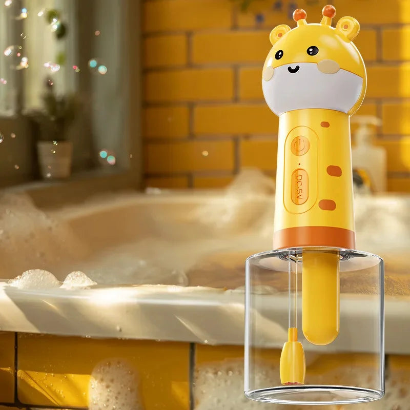 Giraffe Panda Bubble Machine Dog Cat Shower Bath Bubble Maker Full Effect Shower Gel Funny Pet One Click USB Automatic Foaming