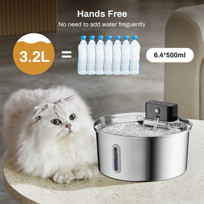 Pet intelligent water dispenser, wireless automatic sensing, cat water dispenser, 304 stainless steel water feeder