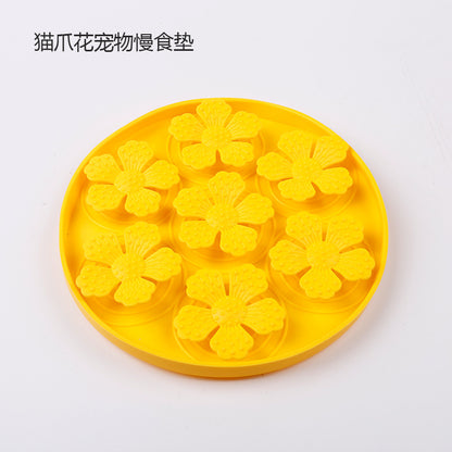 Dog Licking Pad Round Pet Slow Food Pad Silicone Suction Cup Dog Food Sniffing Pad Cat Feeding Basin Slow Food Placemat