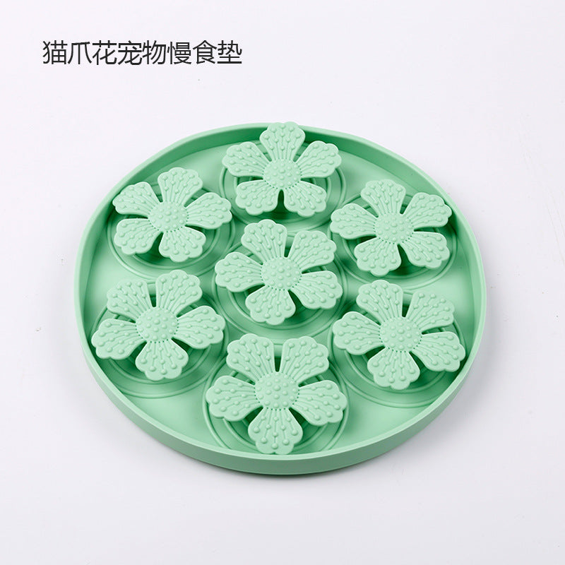 Dog Licking Pad Round Pet Slow Food Pad Silicone Suction Cup Dog Food Sniffing Pad Cat Feeding Basin Slow Food Placemat