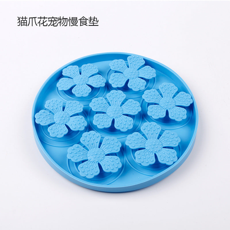 Dog Licking Pad Round Pet Slow Food Pad Silicone Suction Cup Dog Food Sniffing Pad Cat Feeding Basin Slow Food Placemat