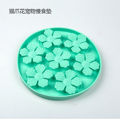 Dog Licking Pad Round Pet Slow Food Pad Silicone Suction Cup Dog Food Sniffing Pad Cat Feeding Basin Slow Food Placemat